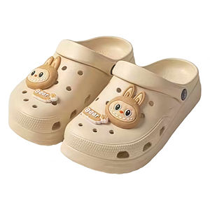 Yearning <b>Woman</b> labubu Mid Top Holes Hole-Patterned Slippers Soft Comfortable Korean Style Air Cushion Waterproof Outdoor/Indoor - Product Image 1