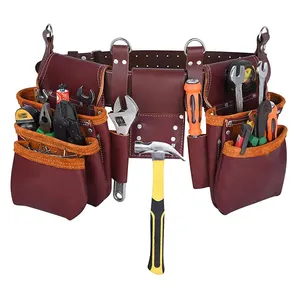 Pu Lederen Gereedschapsriem Comfortabele Lederen Riem Met Kussens En Sterke Gesp Tool Organizer Pouch Werk Lederen Tailletool Riemtas