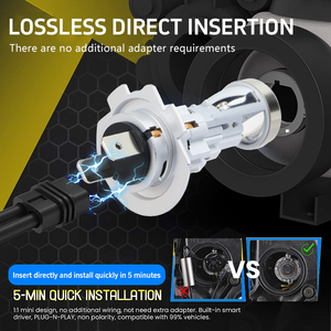 Bombilla LED H7 para Faros Delanteros <span class=keywords><strong>de</strong></span> Proyector, 6000K Blanco Frío, Inalámbrica, Plug and Play, 24W, 3000LM, Lente H7, Bombillas LED para Automóvil - Product Image 5