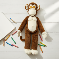 Peluche singe à longues jambes, douce, marron, mignonne, jouet à câliner, cadeau pour enfants, doudou pour bébé, décoration de chambre d'enfant