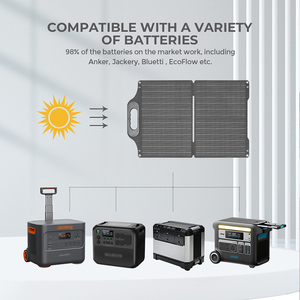 Panneau solaire pliable portable 50W en silicium monocristallin pour camping en extérieur et station d'alimentation portable - Product Image 3