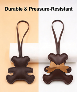 En gros, Pendentif porte-clés ours en peluche en cuir souple avec <span class=keywords><strong>sangle</strong></span> en cuir réglable, Ornement de sac tendance - Product Image 3
