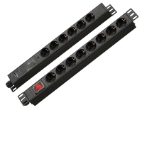 PDU 1U 19 pouces Schuko 8 prises 16A 230V avec protection contre les surtensions et les surcharges, montage en rack pour centre de données