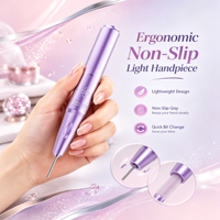 Machine à ongles électrique professionnelle portable, rechargeable 3000 mAh, 20 W haute puissance, lime à ongles sans fil 45000 tr/min, US/UK Salon