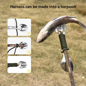 Cuchillo con silbato multifuncional para supervivencia al aire libre, cuchillo, tenedor y cuchara 7 en 1 para acampar, supervivencia en la naturaleza y camping - Product Image 3