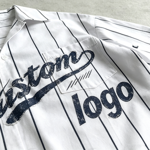 Custom Boxy Fit Button Down up Stripe Screen Print <strong>Bowling</strong> Baseball Jersey Cotton T-<strong>shirt</strong> Short Sleeve Boxy Cropped <strong>Shirts</strong> <strong>Men</strong> - Product Image 2