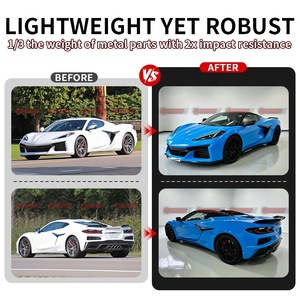 Kit carrosserie complet en fibre de carbone sèche style OEM pour Chevrolet Corvette Z06 C8, avec lèvre de pare-chocs, jupes latérales et diffuseur en carbone pré-imprégné véritable - Product Image 3
