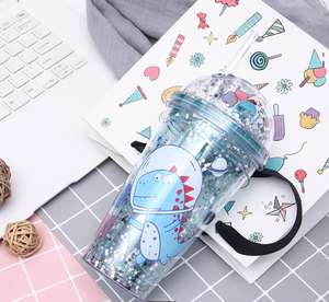 <span class=keywords><strong>Gobelet</strong></span> à boire pour enfants et femmes, bulle avec pailles de la <span class=keywords><strong>licorne</strong></span>, Double paroi, en plastique, 450ml, <span class=keywords><strong>réutilisable</strong></span> sans BPA, <span class=keywords><strong>gobelet</strong></span> à boire, ipx16 o oz - Product Image 3