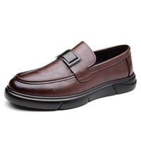 OEM ODM 2026 Mocassins Homme Décontractés et Habillés à Boucle Métallique, Tige en Cuir Fendu Respirant et Souple, Légers