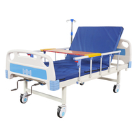 Lit médical manuel à deux manivelles pour patient, lit de soins à domicile, lit de soins intensifs avec table repas