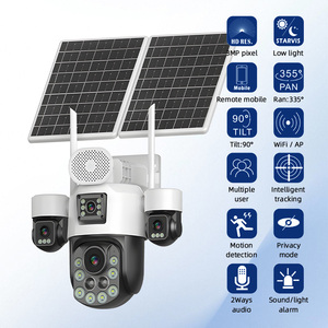 Caméras de surveillance CCTV solaires d'extérieur 30w, distance de détection de 100m, 8mp, double objectif, <span class=keywords><strong>zoom</strong></span> 20x, batterie, étanche, caméra PTZ AOV - Product Image 2