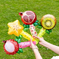 Kleurrijke kinderfeestjespeelgoed zomer vakantie fruit thema aluminiumfolie handvat stokjes aardbeien kiwi's watermeloenen gevormde ballon