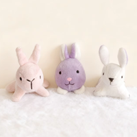 Mini peluche lapin adaptée aux bébés - Lapins en peluche doux à tenir en main, idéal pour le développement sensoriel et les câlins des bébés