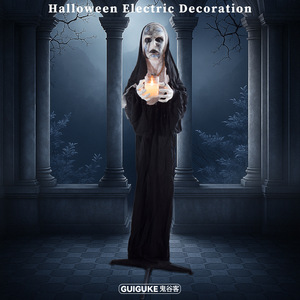 Atmósfera aterradora Nuevo producto <span class=keywords><strong>de</strong></span> Halloween Estatuilla <span class=keywords><strong>de</strong></span> <span class=keywords><strong>monja</strong></span> Sosteniendo velas Accesorios decorativos luminosos <span class=keywords><strong>Casa</strong></span> embrujada Habitación secreta - Product Image 3