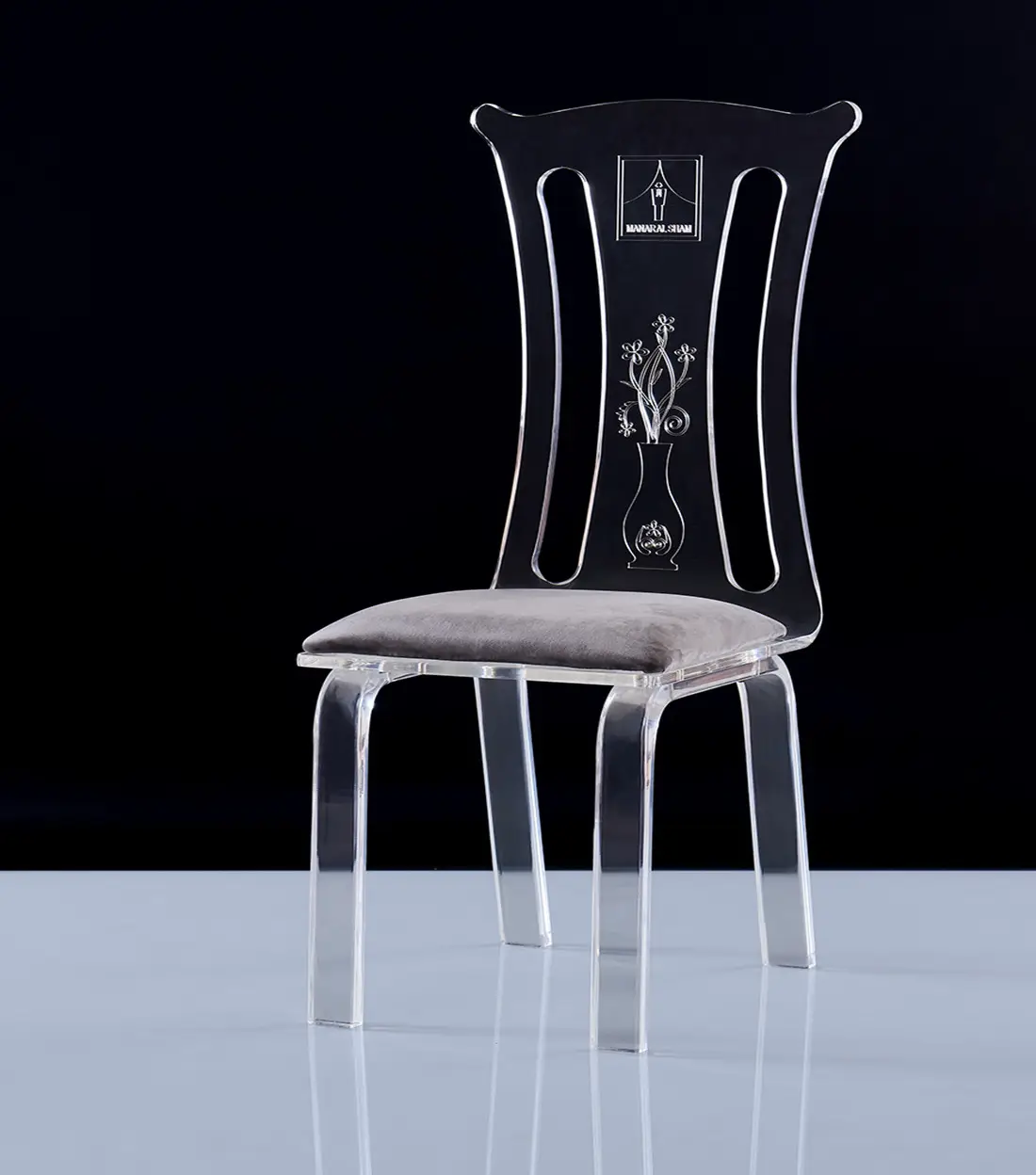 2024 neue moderne Designs tühle Acryl klar geschnitzter Stuhl für Wohnzimmer
