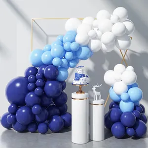 Lacivert açık mavi ve beyaz balon Garland 97 adet 18/12/10/5 inç lateks balonlar için doğum günü düğün parti malzemeleri A3079