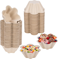 Bols à glace en pulpe de papier jetables, compostables, biodégradables, écologiques, gobelets à dessert, vaisselle, sucettes, sushi, recyclables