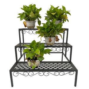 Extérieur et intérieur <span class=keywords><strong>en</strong></span> métal fleur rack 3 niveaux-<span class=keywords><strong>escalier</strong></span> conceptions <span class=keywords><strong>en</strong></span> métal fleur <span class=keywords><strong>porte</strong></span>-plantes - Product Image 1