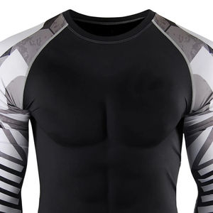 Design Your Plain <b>Black</b> Rash Guard Custom Overall Blank Mma Rash Guard Bjj <b>Long</b> <b>Sleeve</b> Rash Guard For Man Wholesale - Product Image 4