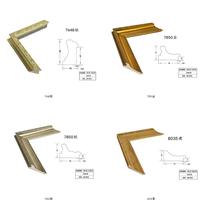 Marco de Madera Decorativo de Lujo con Textura de Ondas de Agua Doradas Brillantes para Cuadros, Marco de Arte para Colgar en la Pared para Pinturas en Lienzo