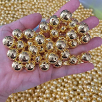 Perles en vrac ABS de qualité supérieure, rondes, dorées et argentées, de 3 à 16 mm, pour la fabrication de bijoux - Vente en gros usine