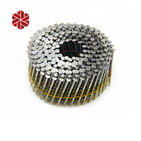 Clous de bobine collés de fil à 15 degrés 2.5mm x 50mm 1-3/4 pouces palette revêtue brillante tige d'anneau lisse clou de bobine de fil galvanisé plat