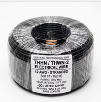 Cable de Cobre THHN THWN2, 600V, 90C, Aislamiento de Nailon, Cable Eléctrico para Construcción, Sólido y Trenzado, Calibres 14AWG, 12AWG, 10AWG, 8AWG, 6AWG, 4AWG, 2AWG