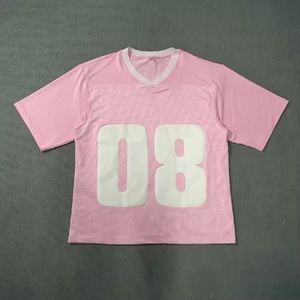 Custom Breathable <b>Mesh</b> American Football Jersey Silk <b>Screen</b> Printed Short Sleeve Vintage Oversized Boxy Cut Plus Size - Product Image 1