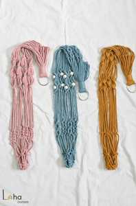 Porte-plantes en macramé fait main, corbeille suspendue en corde de coton pour pots d'intérieur - Product Image 3