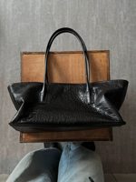 Sac à main en cuir PU noir effet crocodile, mode coréenne, sac fourre-tout décontracté grande capacité, sac à main pour femme, sac à bandoulière