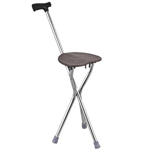 Canne pliante Xin Haohui avec siège intégré, trépied en acier inoxydable, bâton de marche pour seniors, utilisation extérieure, chaise légère et portable - Product Image 2