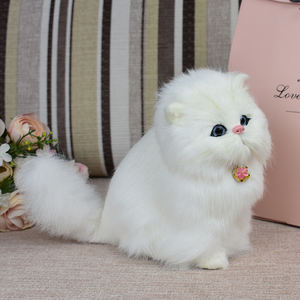 Kedi oyuncaklar kabarık kedi peluş 25cm 35cm 50cm simülasyon büyük gözlü japon Sakura kedi Kawaii gerçekçi dolması beyaz çevre dostu köpek - Product Image 2
