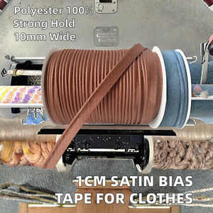 Cinta de Ribete de Color Sólido de 1 cm, 100% Poliéster de Alta Tenacidad, Cordones Estampados, Cinta de Sesgo para Ropa y Textiles del Hogar - Product Image 2