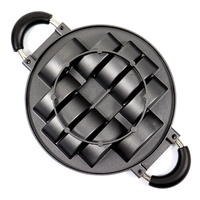 Moule à gaufres personnalisé en forme de boule, moule à gâteau en demi-cercle 10 trous en fonte d'aluminium de 24cm, poêle à frire pour la cuisson