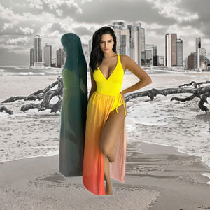 RUIYI Nouveau Maillot de Bain Deux Pièces à Imprimé Dégradé 24 Couleurs avec Robe en Maille pour Vacances, Maillots de Bain Une Pièce - Product Image 2