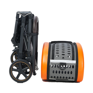 Carrito de Viaje Plegable de Algodón para Perros Pequeños y Medianos, Cochecito para Bebés y Perros con 8 Ruedas Bloqueables, Marco de Acero Inoxidable, Certificado CE, 0-6 Meses - Product Image 2