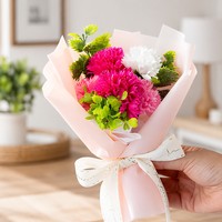 Bouquet de fleurs de savon éternelles préservées, rose et œillet parfumés, coffret cadeau pour la Fête des Mères, la Saint-Valentin, l'anniversaire, décoration