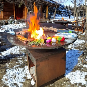 <span class=keywords><strong>2023</strong></span> nuevo estilo al aire libre Corten acero hierro portátil barbacoa parrilla fuego Pit Bbq - Product Image 1