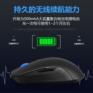 Ratón inalámbrico Firefly, 6 botones, batería de 500mAh, modo dual Bluetooth de larga duración para ordenador portátil - Product Image 1