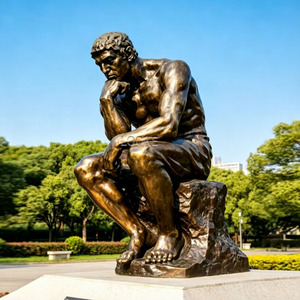<span class=keywords><strong>Estatua</strong></span> <span class=keywords><strong>de</strong></span> Bronce Antigua Personalizada <span class=keywords><strong>de</strong></span> Tamaño Real <span class=keywords><strong>de</strong></span> un Hombre Sentado, <span class=keywords><strong>Estatua</strong></span> del Pensador para Jardín Exterior - Product Image 1