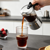 Cafetières Moka italiennes HIGHWIN de haute qualité pour cuisinière, en verre borosilicate moderne, 6/9 tasses, pour expresso