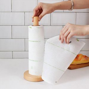 Wooden <b>Paper</b> Towel Holder Freestanding Beech Wood <b>Kitchen</b> Roll Stand - Product Image 6