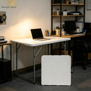 <span class=keywords><strong>Table</strong></span> <span class=keywords><strong>pliante</strong></span> rectangulaire portable moderne en plastique blanc pour le camping, les repas et les activités de plein air (vente en gros) - Product Image 6