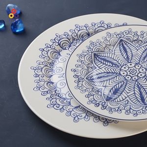 Calcomanía en relieve ecológica Sanhuan, vajilla de porcelana clásica, nuevo juego de cena de cerámica <span class=keywords><strong>Bon</strong></span> China, vajilla - Product Image 2
