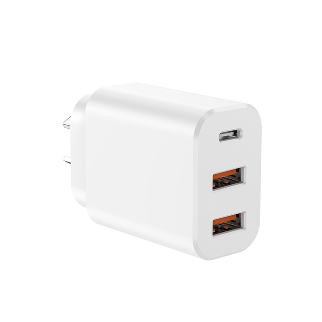 High Efficiency GaN 2A1C PD3.0 30W Fast Charging Adapter with AU Plug for Australia IEC EN62368