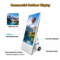 Pantalla Publicitaria LCD Portátil de 43 Pulgadas con Batería, para Exteriores, 14 Horas de Funcionamiento, Pantalla Impermeable IP65