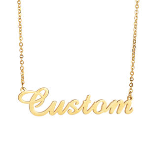 In Acciaio Inox Placcato Oro Nome <span class=keywords><strong>Collana</strong></span> Gioielli Della <span class=keywords><strong>Corona</strong></span> <span class=keywords><strong>Collana</strong></span> targhetta - Product Image 4