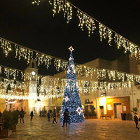 Luces LED de carámbanos IP67 de 10M/100M, blanco cálido, con efecto centelleante, de 30CM, para eventos al aire libre, celebraciones, resistentes a la intemperie, para decoración comercial de aleros.
