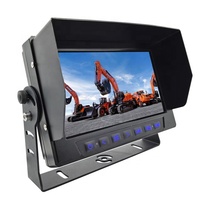 Monitor de ordenador impermeable IP69K de 7 pulgadas, pantalla IPS de 1024x600 con puerto de aviación para almacenamiento en frío al aire libre, vehículo especial