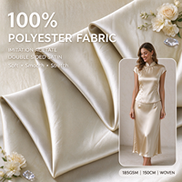 Tissu satiné double face imitation acétate 100% polyester 185GSM pour robe Cheongsam pour femmes